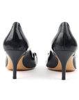 Patent Leather Vara Bow Peep Toe Pumps