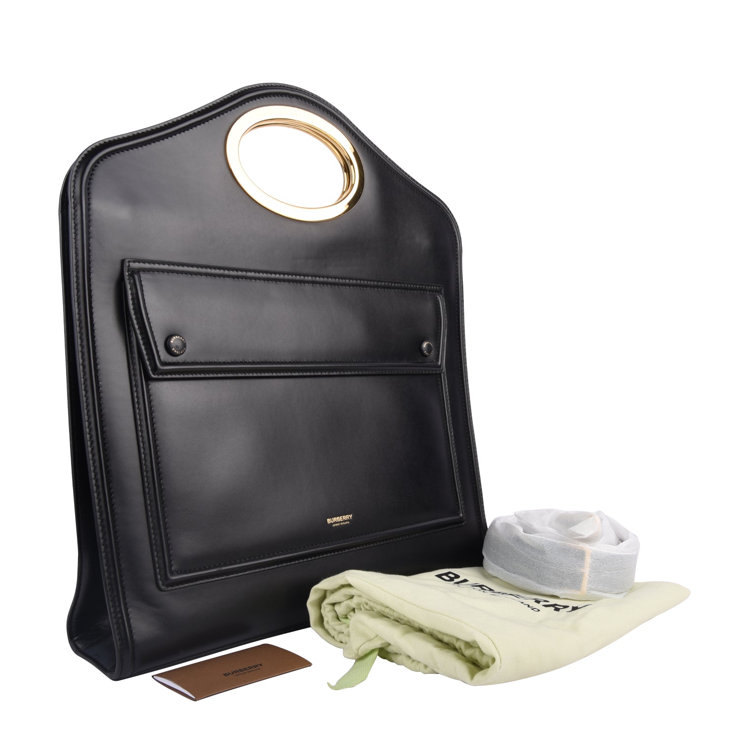 Burberry Topstitched Medium leather pocket bag - Main Image