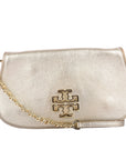 Britten Metallic Gold Leather Clutch