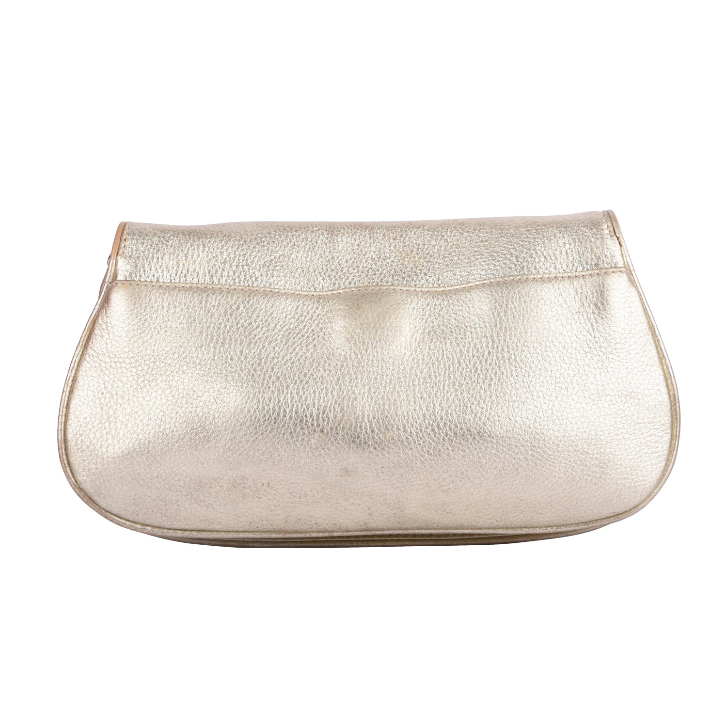 Britten Metallic Gold Leather Clutch