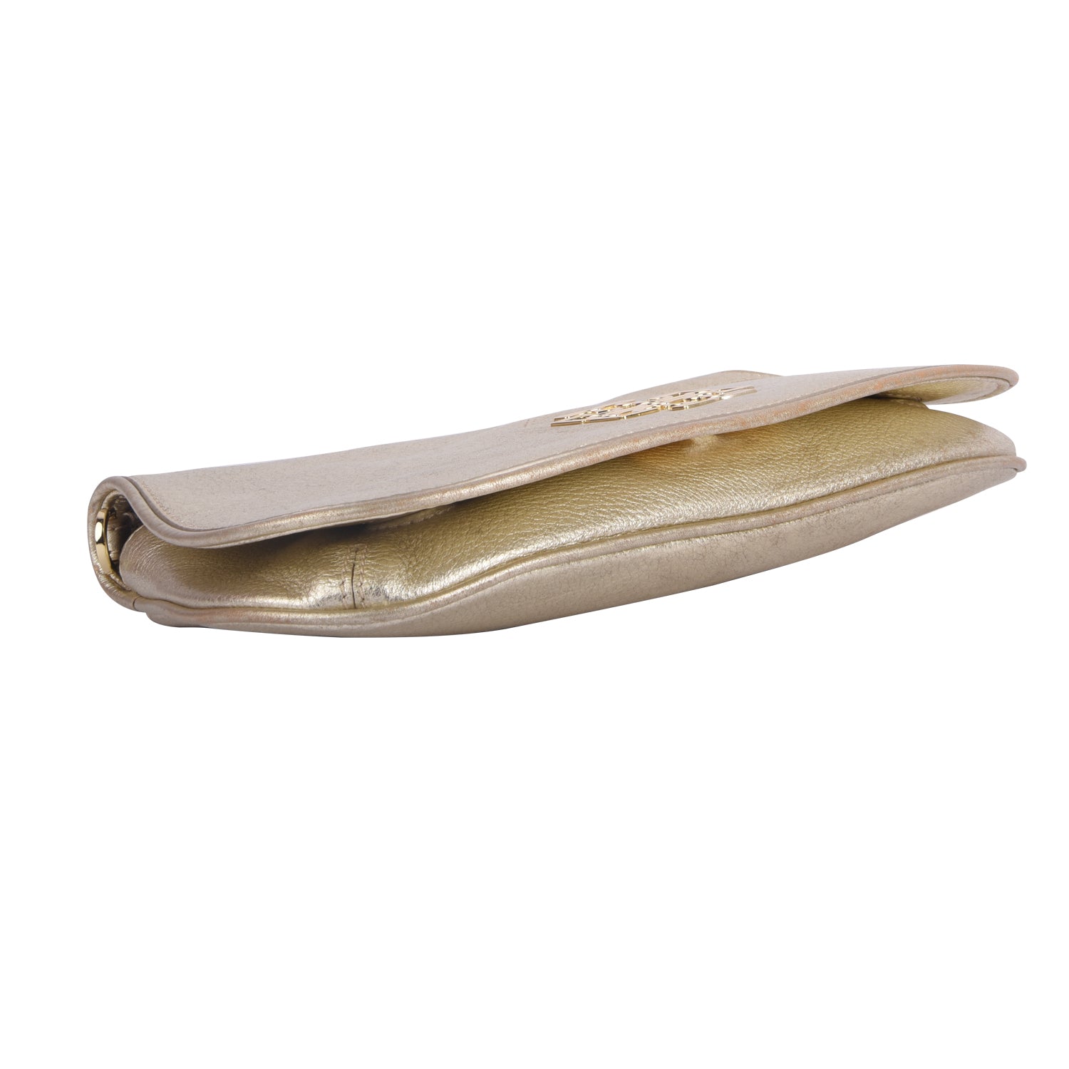 Britten Metallic Gold Leather Clutch