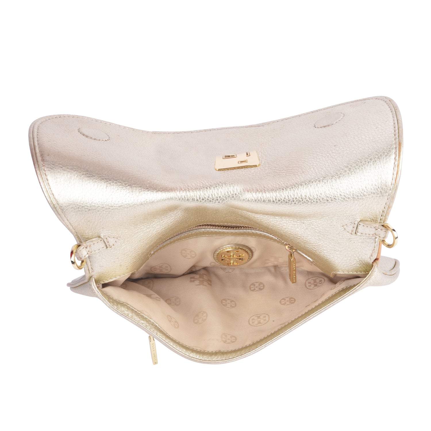 Britten Metallic Gold Leather Clutch
