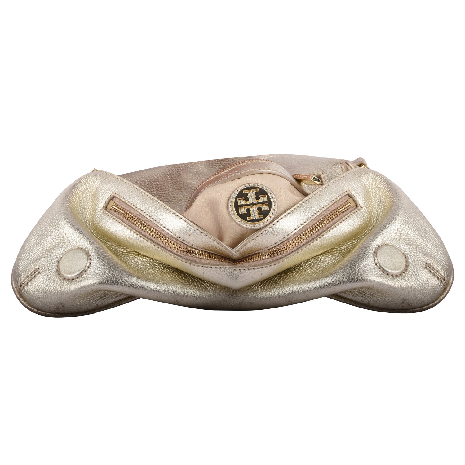 Britten Metallic Gold Leather Clutch