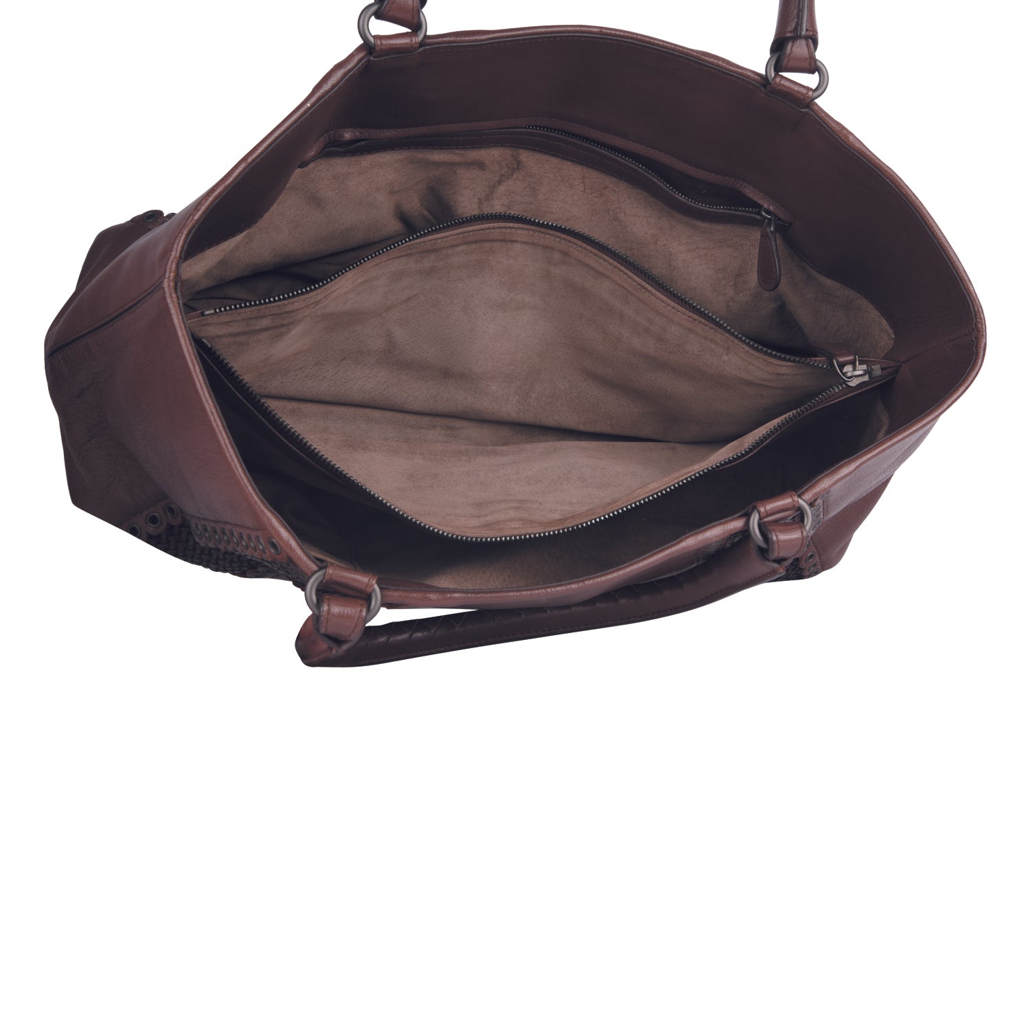 Rugiada Leather Grommet Detail Medium Tote