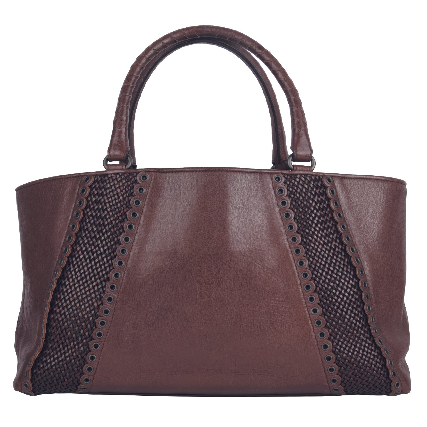 Rugiada Leather Grommet Detail Medium Tote
