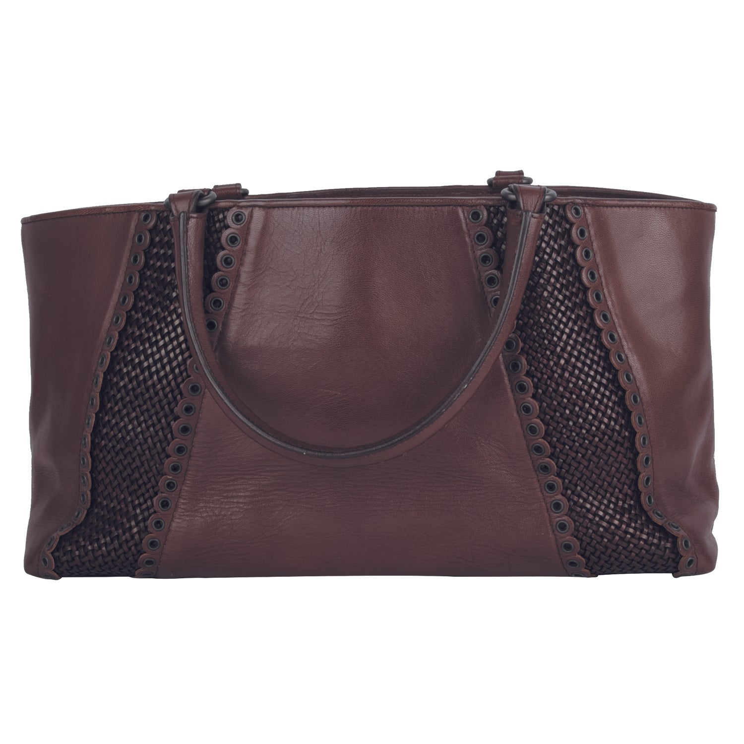 Rugiada Leather Grommet Detail Medium Tote