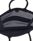 Mesh Embroidered Book Tote Bag