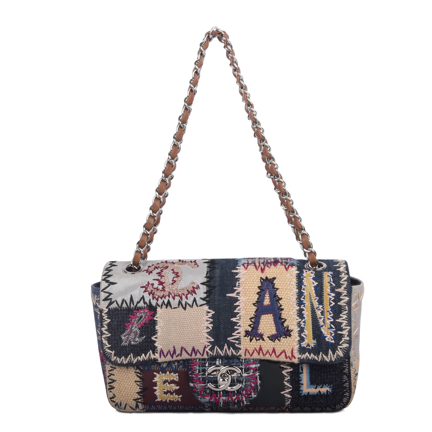 Patchwork Multicolor Flap Color Bag