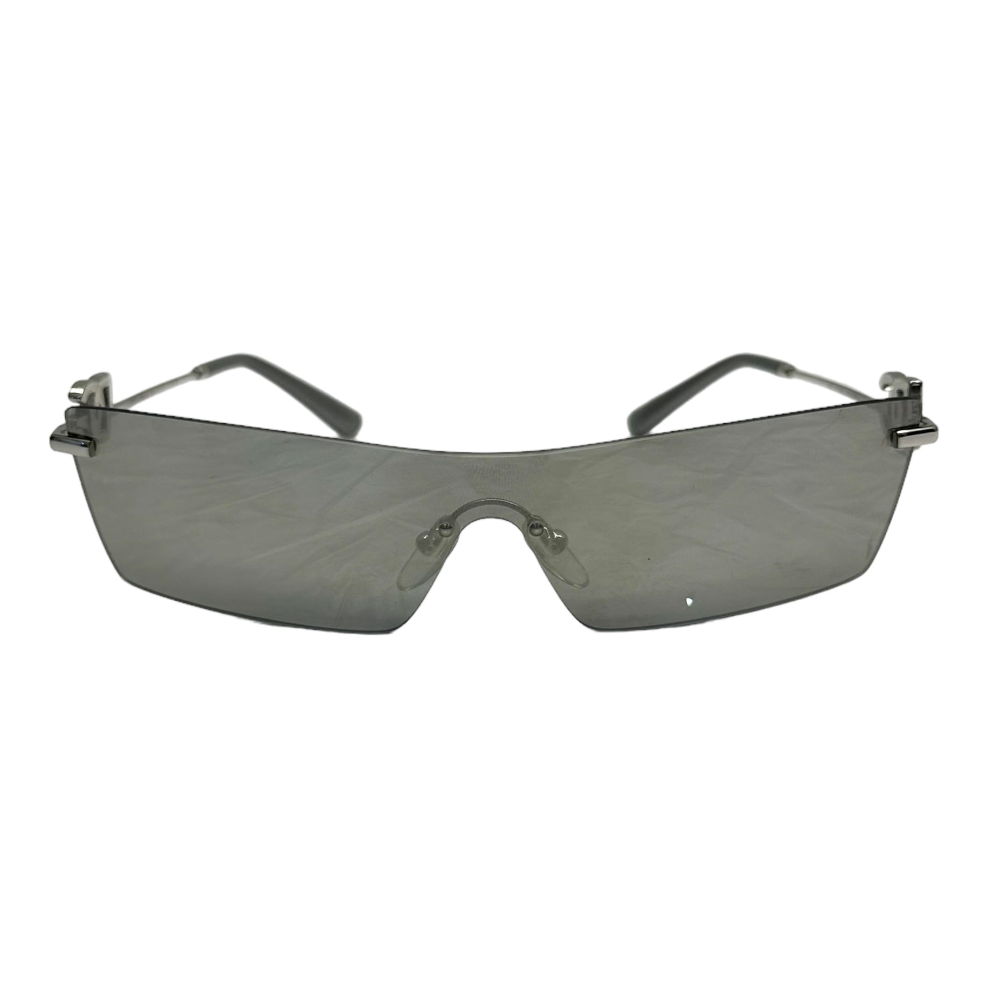 Dolce Gabbana Silver Mirror Shield Sunglasses