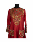 Red Anarkali Sequence Work Dress