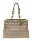 Dior Pink Cannage Quilted Soft Leather Medium Shopping Tote Bag
