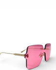 Dior Pink Frameless Square Metal Sunglasses