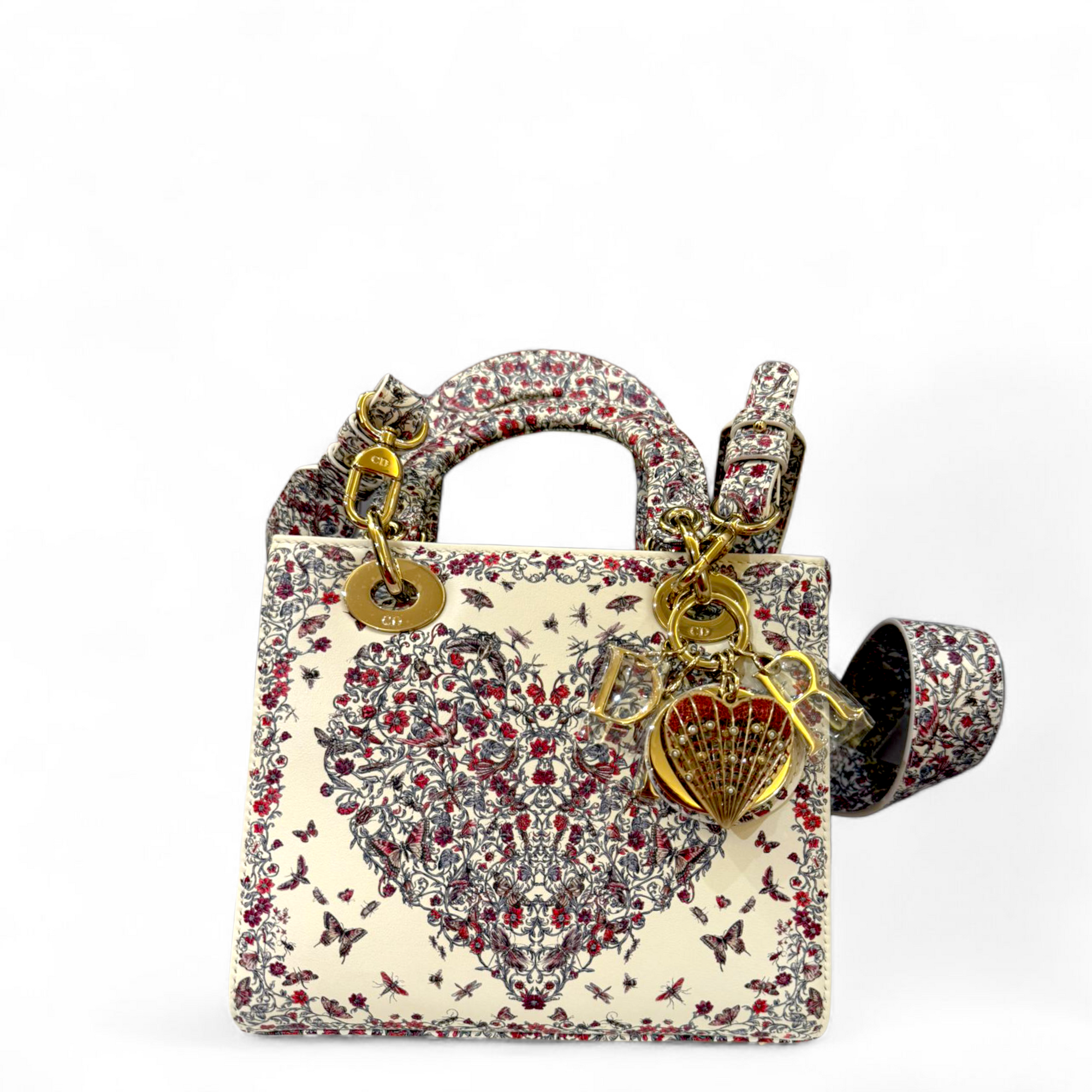 Dioramour Small Lady Dior My ABCDior Bag in Latte Calfskin with gold-finish metal D.I.O.R. charms