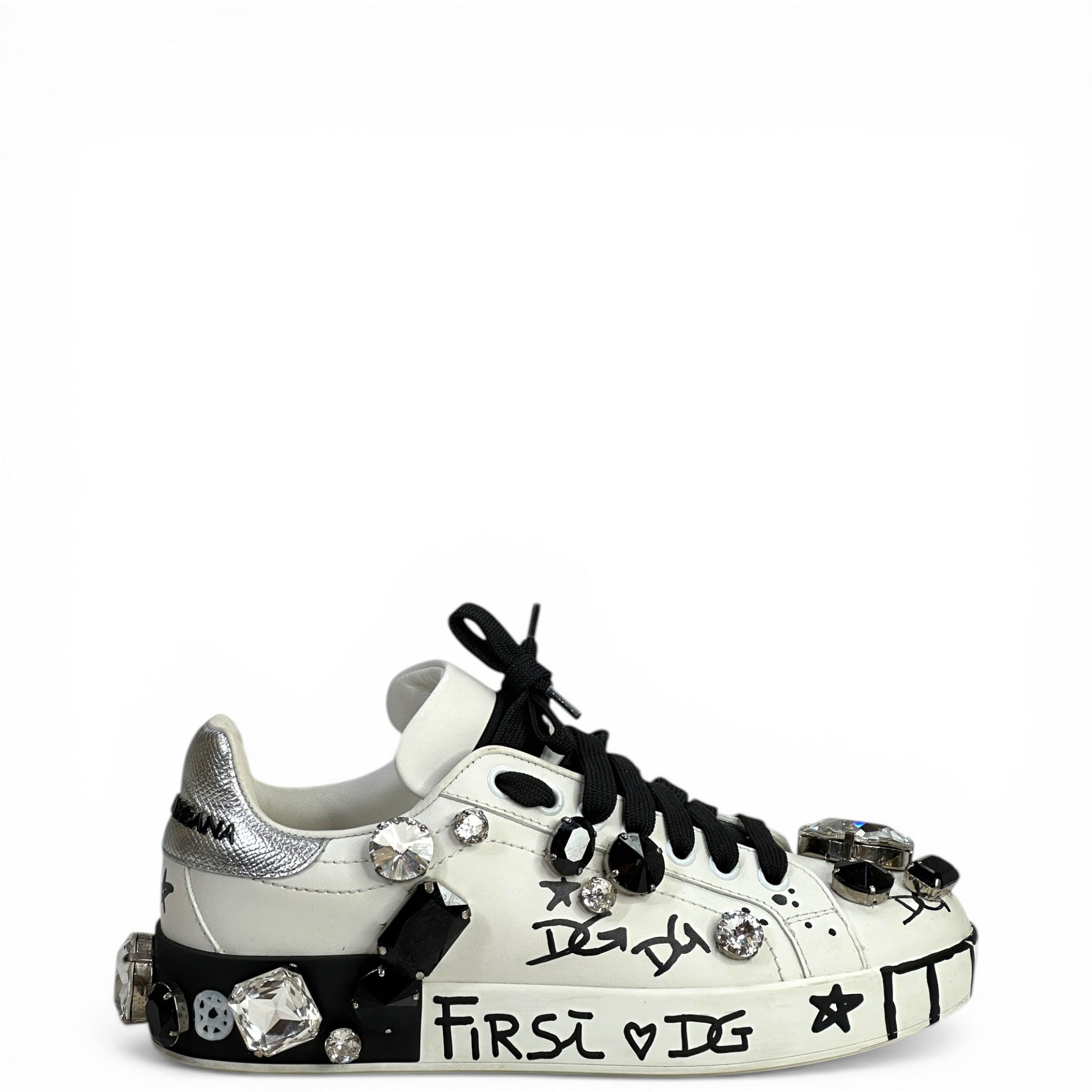 Dolce & Gabbana Portofino Sneakers White Leather Size 36.5