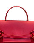 Celine Red Micro Leather Belt Top Handle Bag