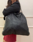 Stella McCartney Black Faux Leather Small Falabella Tote