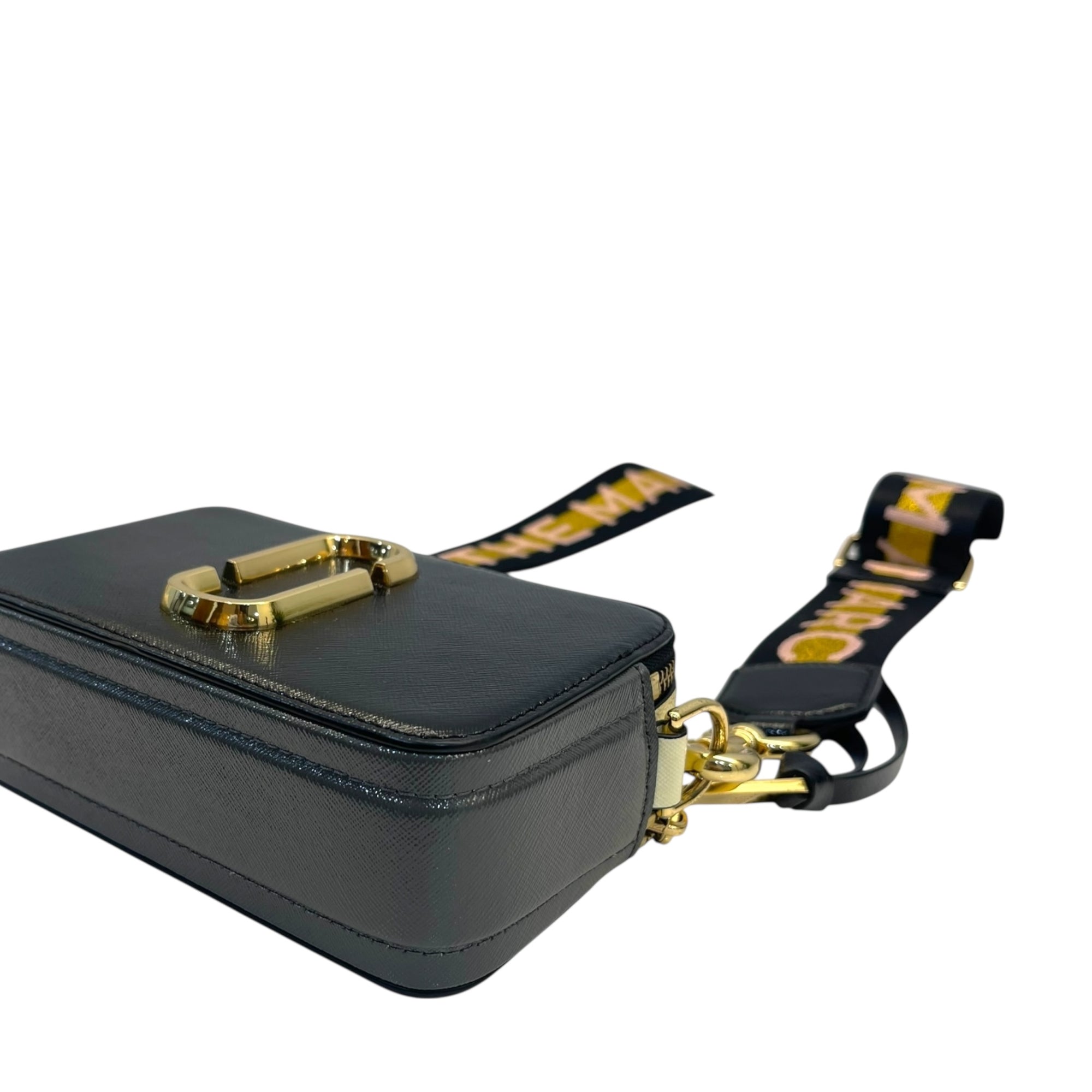 Marc Jacobs Snapshot Black Leather Sling Bag With Detachable Strap