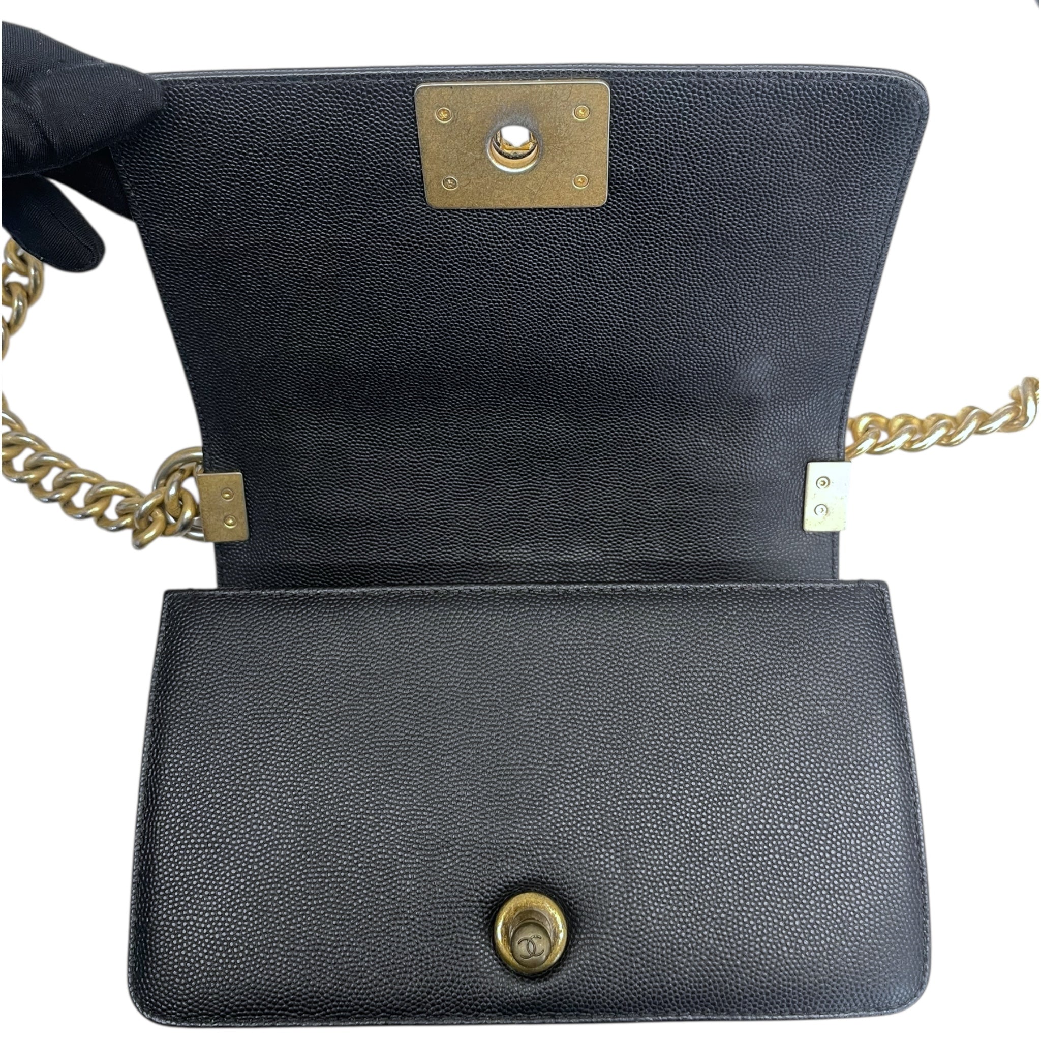 Chanel Boy Bag Small Chevron Black