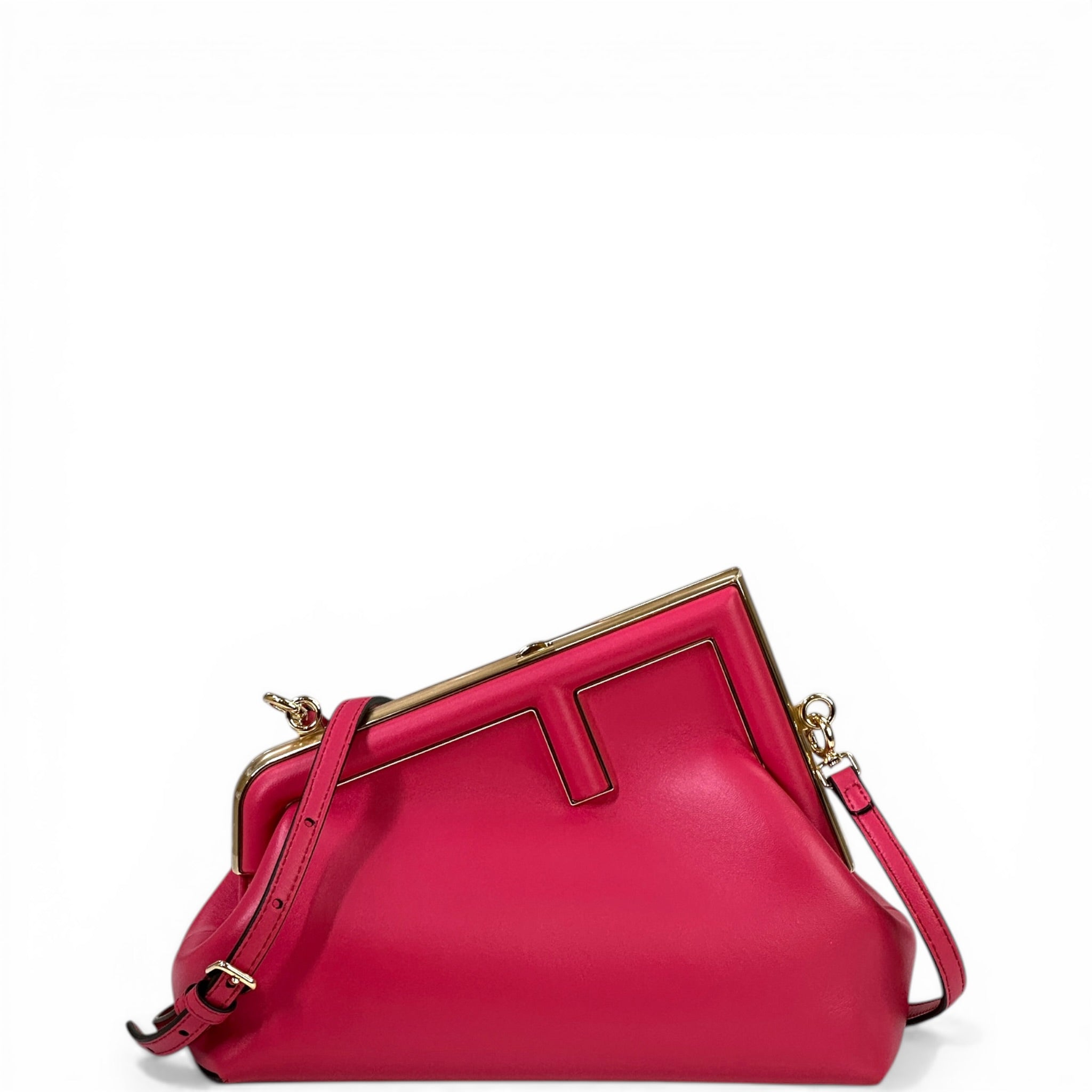 Fendi First clutch bag fuchsia nappa leather