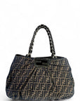 Fendi Mia Brown Zucca Shoulder Bag