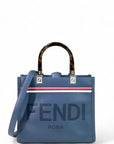 Fendi Roma Sunshine Tote Blue Leather