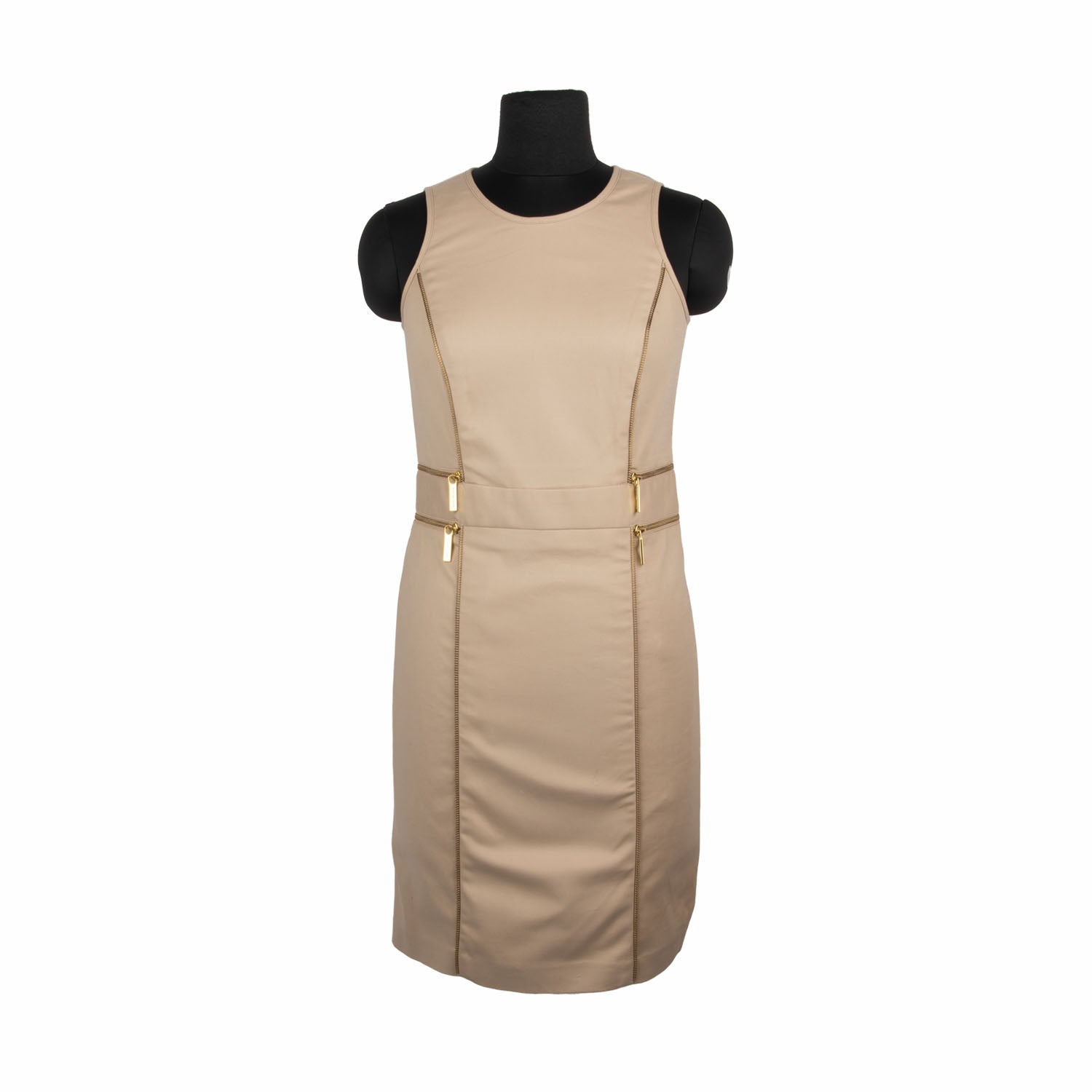 Michael Kors Beige Golden Zipper Dress