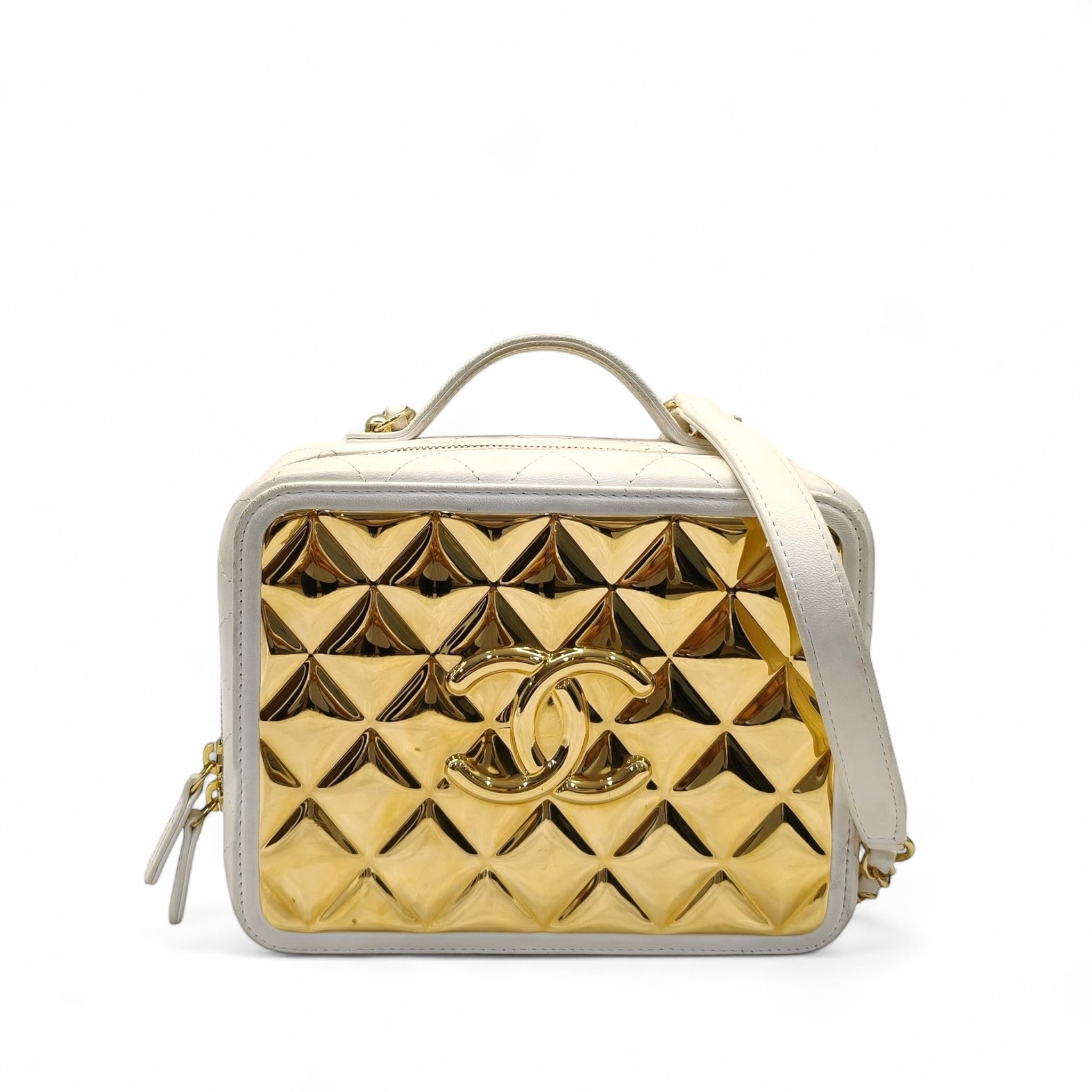 Buy Chanel Vanity Case Golden Plate Satchel Online