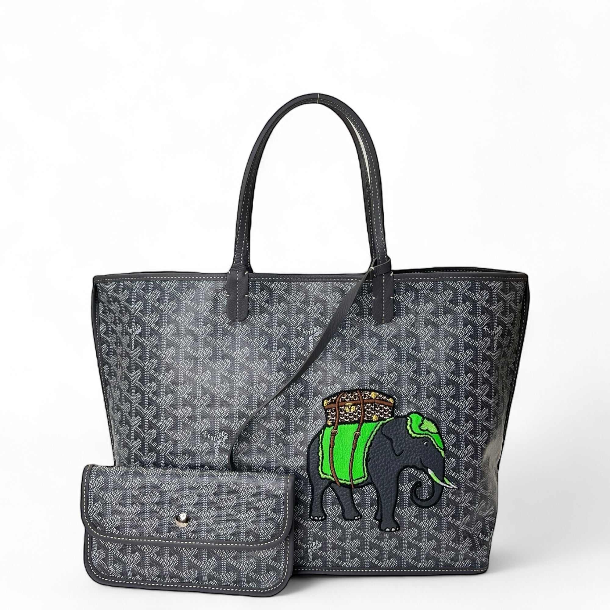 Goyard Anjou PM Elephant Embroidery Tote Bag
