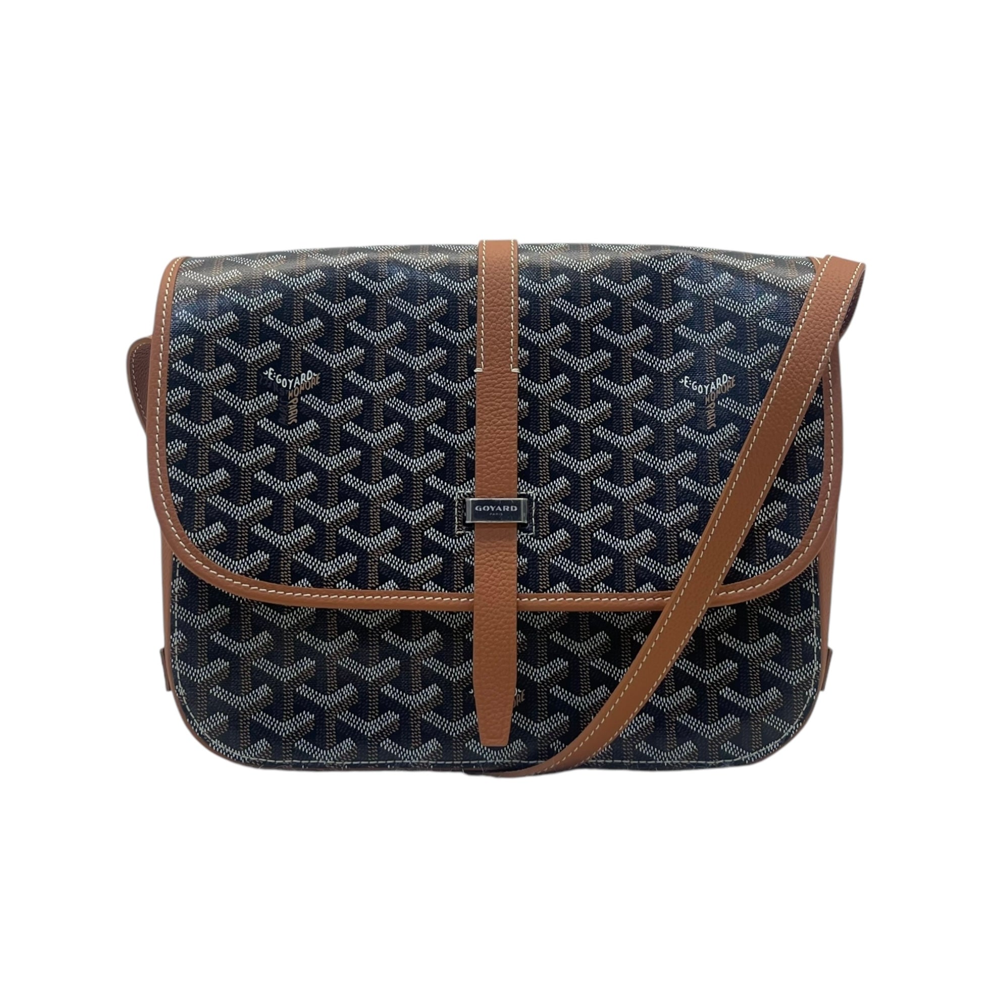 Goyard Belvedere Black/Tan Canvas PM Bag