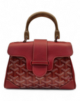 Goyard Goyardine Mini Saigon Coated Red Canvas and Leather Top Handle Bag
