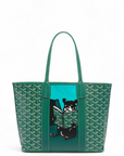 Goyard Green Goyardine Coated Canvas and Leather Villette Tote Bag