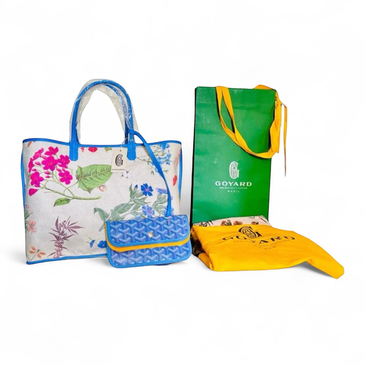 Goyard Le Jardin Saint Louis PM Tote Bag Sky blue Goyardine coated canvas