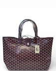 Goyard St Louis PM Tote Burgundy Goyardine Magnetic Closure