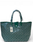Goyard St Louis PM Tote Green Goyardine Magnetic Closure