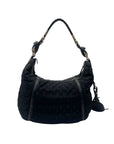 Gucci Black GG Neoprene and Leather Techno Horsebit Hobo Bag