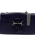 Gucci Emily Black Guccissima Leather Shoulder Bag