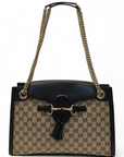Gucci Brown/Beige GG Canvas and Leather Large Emily Shoulder Bag