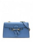 Gucci Double G Embossed Emily Full Leather Chain Bag