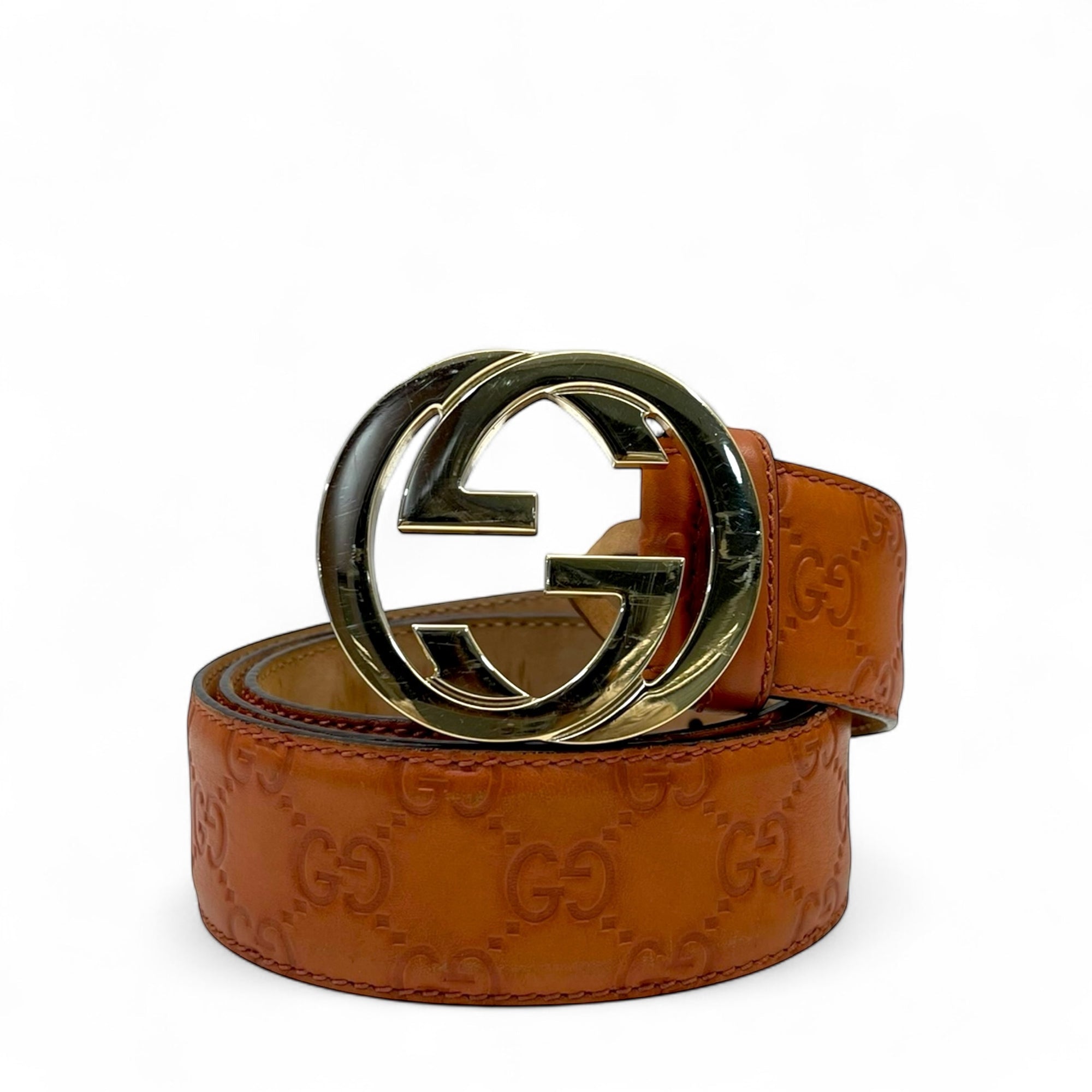 Gucci GG Marmount Reversible Belt in Brown Leather 90 cm