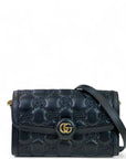 Gucci GG Matelassé Small Shoulder Bag Black Guccissima Leather