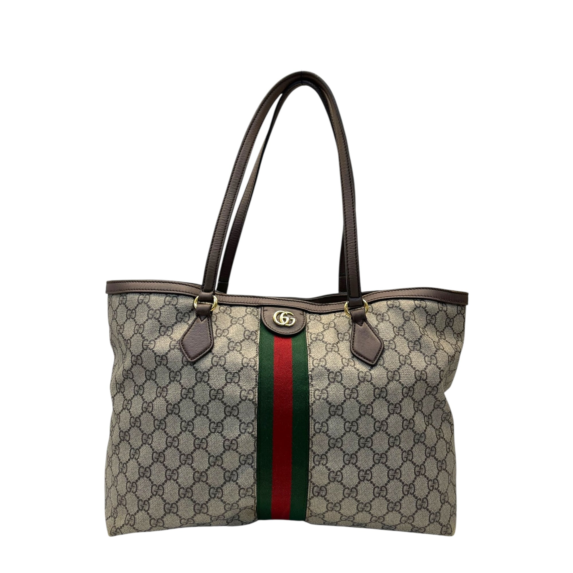 Gucci GG Supreme Ophidia Canvas and Leather Medium Tote Bag