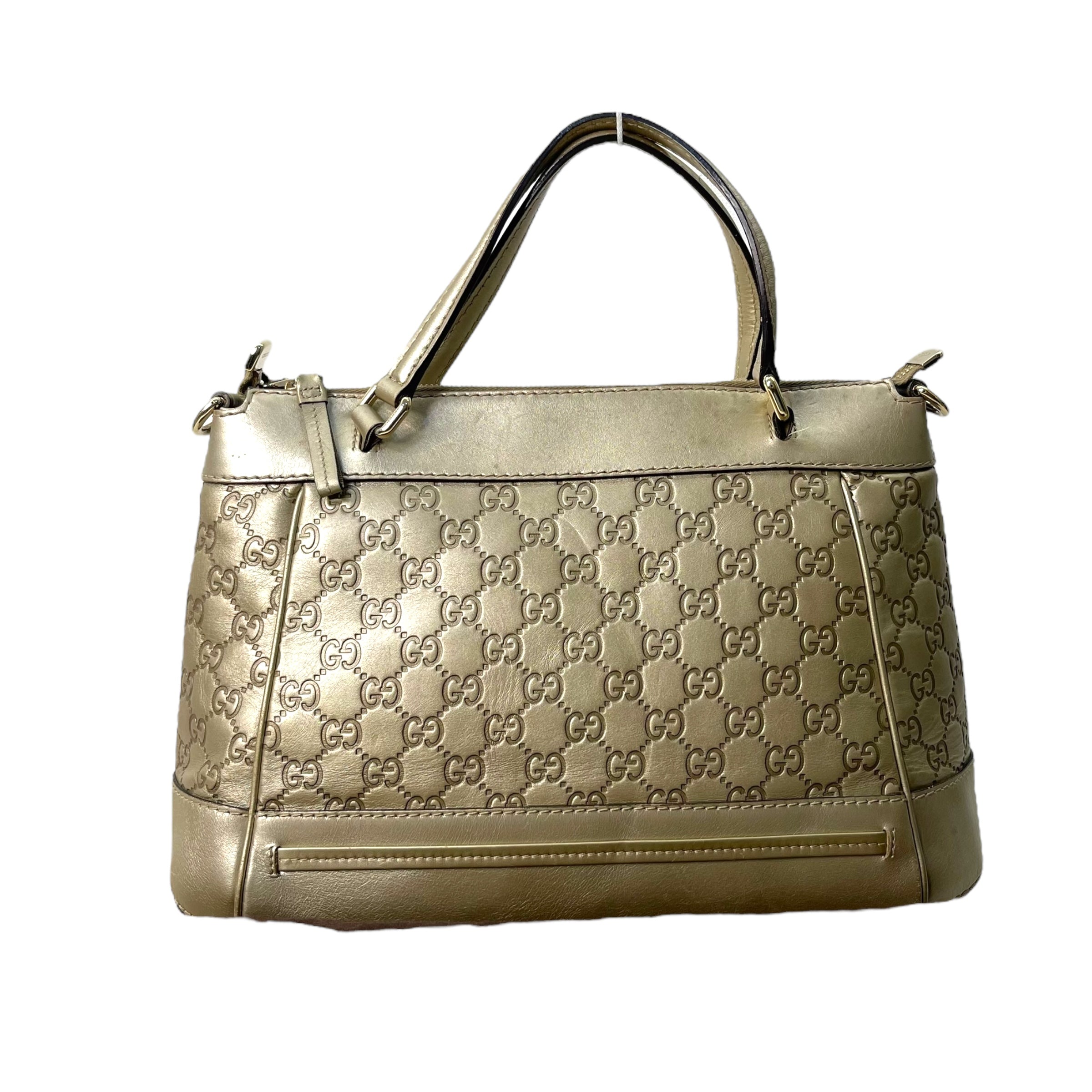 Gucci Gold Leather Guccissima Mayfair Tote Bag