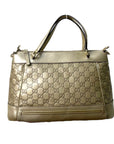 Gucci Gold Leather Guccissima Mayfair Tote Bag