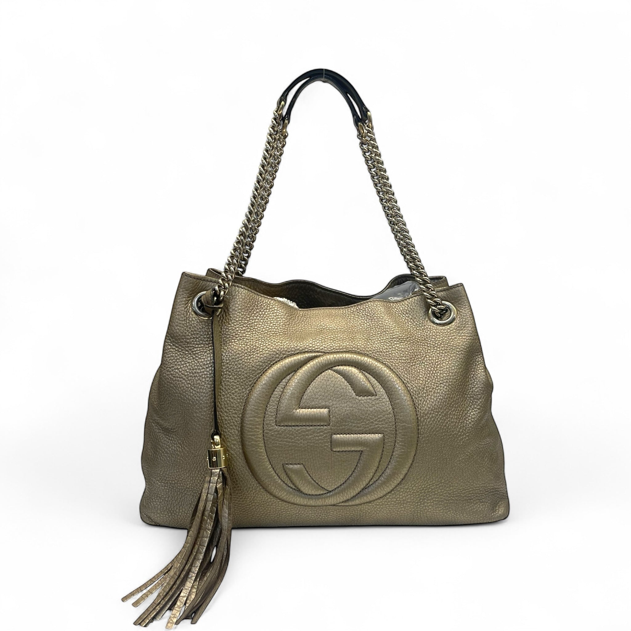 Gucci Gold Soho Chain Leather Medium Shoulder Bag