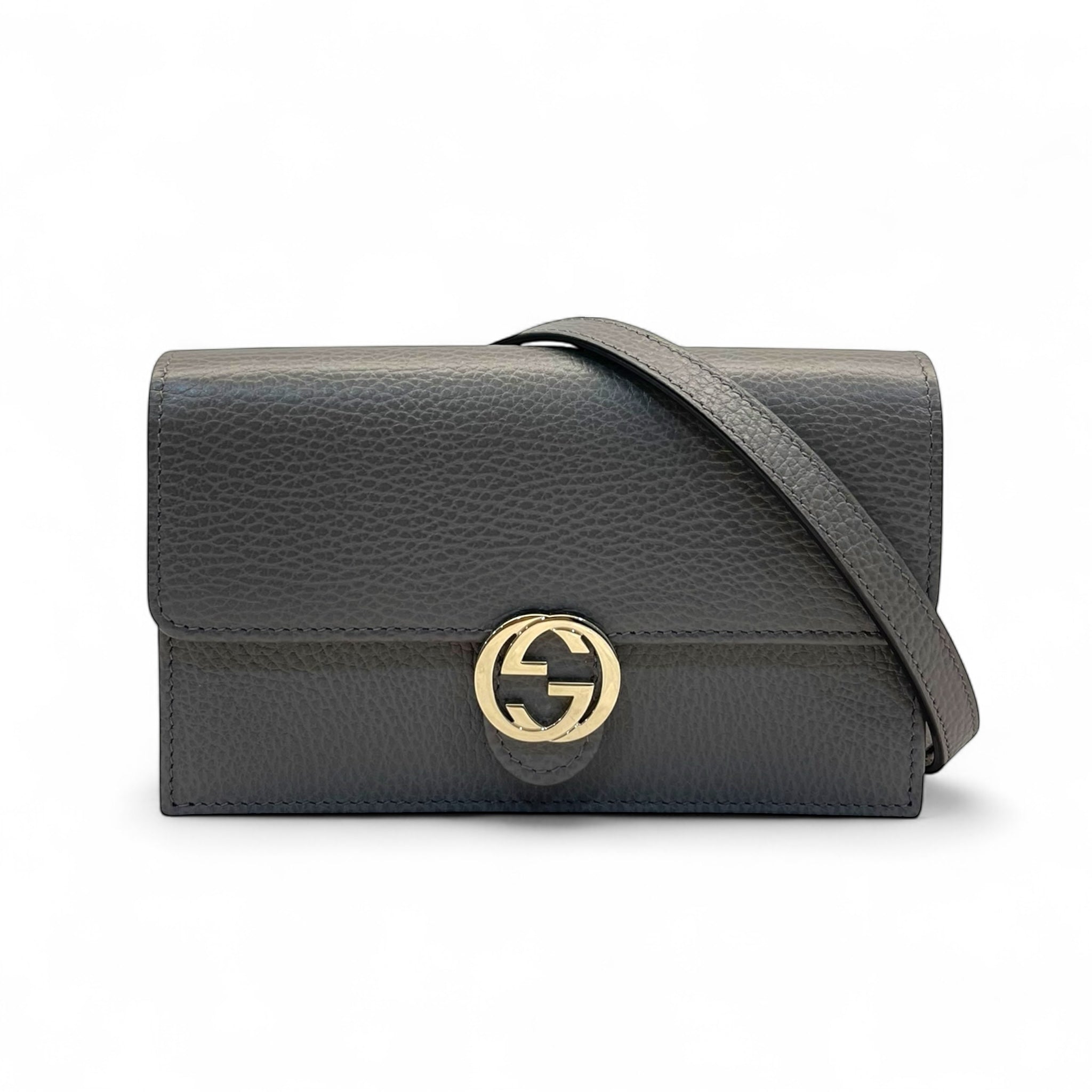Gucci Interlocking G Leather Chain Crossbody Bag