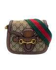 Gucci Lady Web Shoulder Bag GG Canvas Small Brown Bag