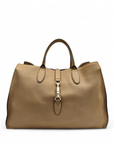 Gucci Tortilla Brown Pebbled Leather Large Jackie Tote Bag