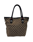 Gucci Tote Bag Canvas Leather Sherry Line