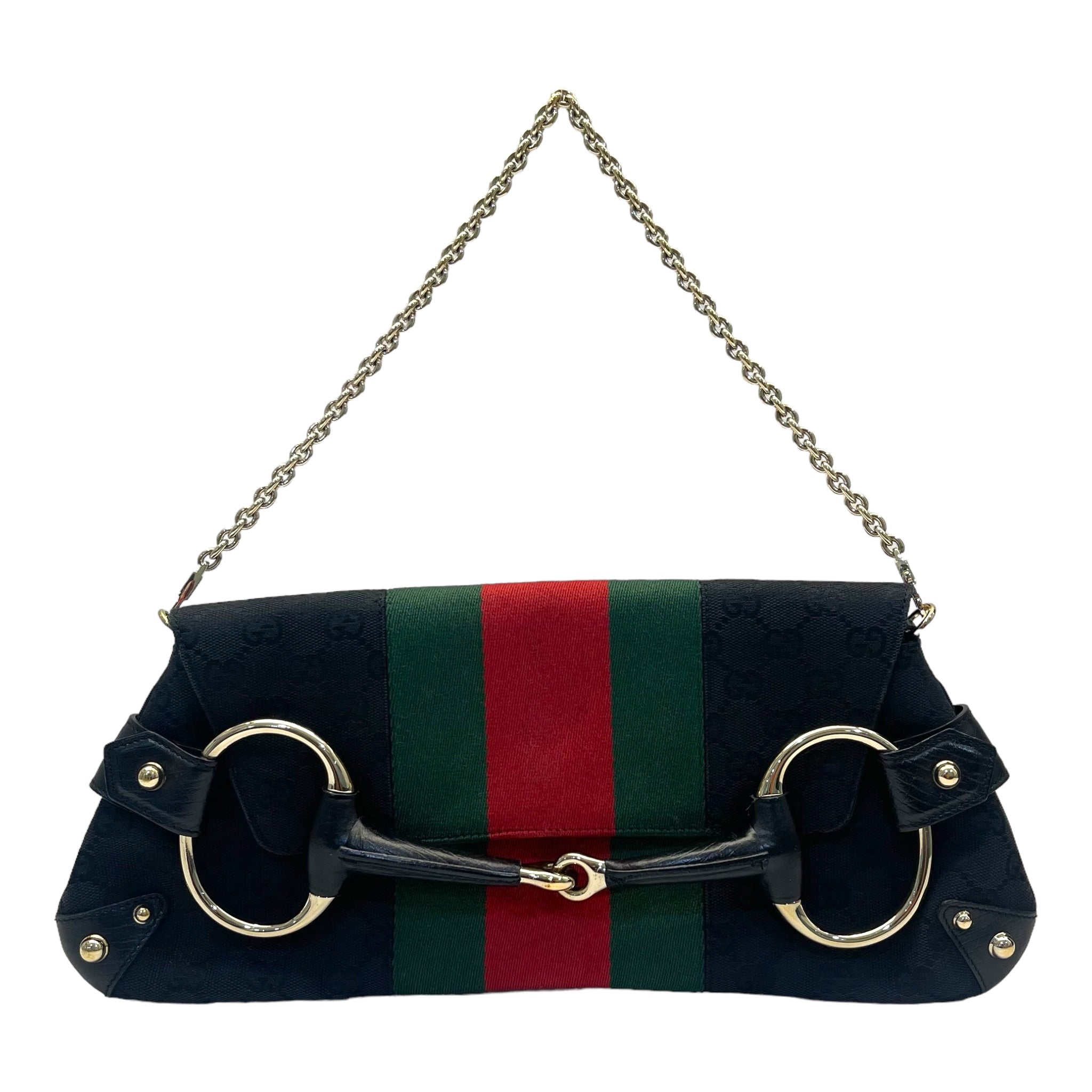 Gucci GG Supreme Canvas Horsebit Chain Handle Bag