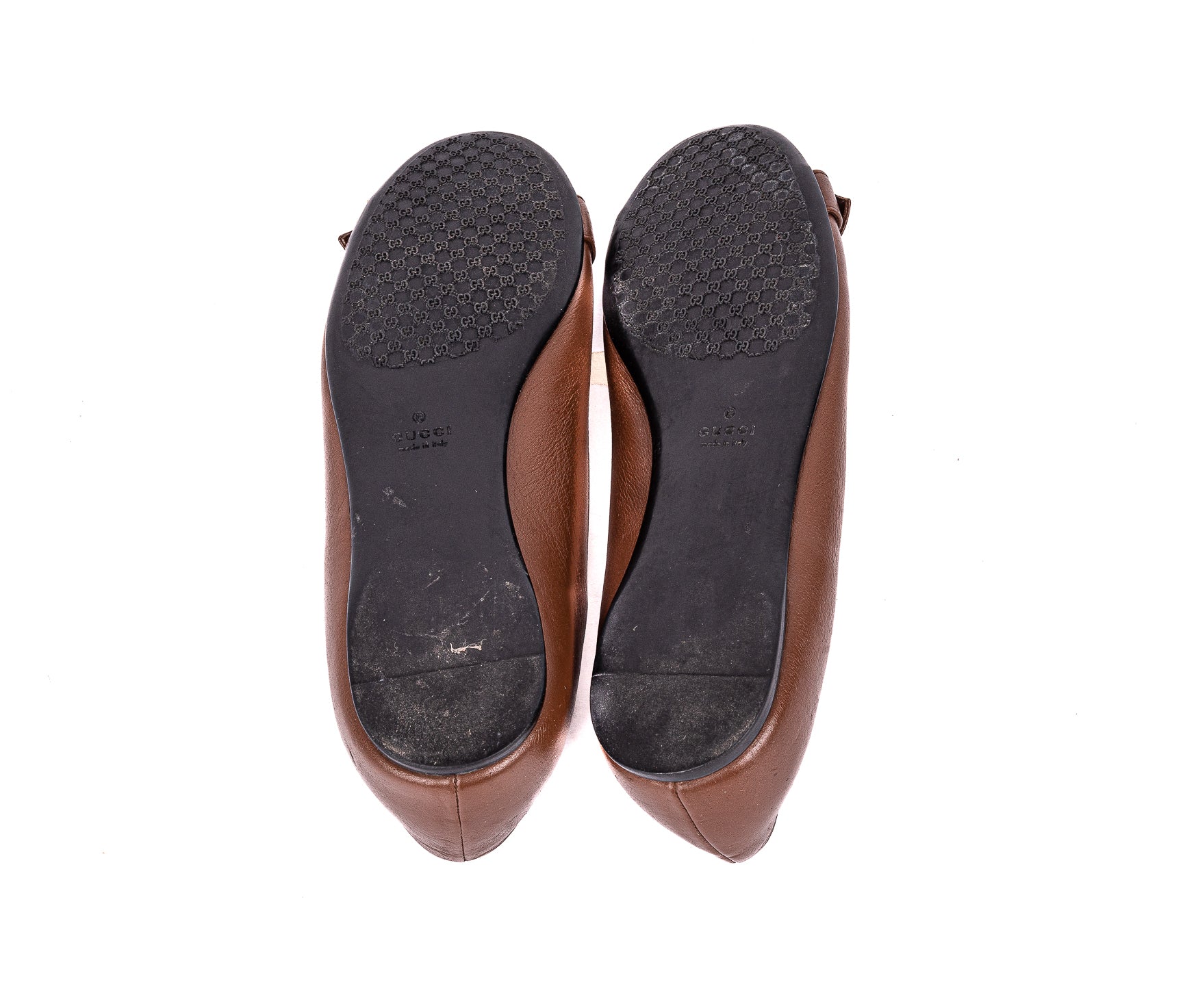 Leather GG Buckle Ballet Flats
